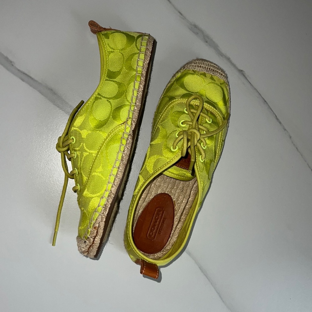 Fluorescent yellow coach shoes size 6.5